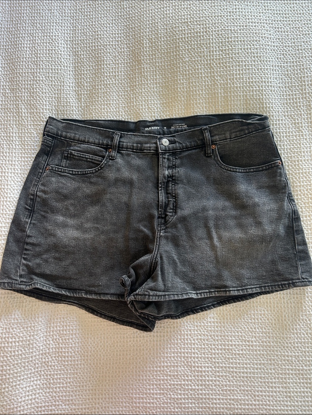 Old Navy Washed Black High-Rise Denim Shorts